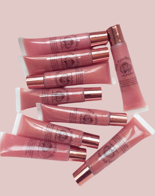Pink Poodle Tangerine Gold shimmer Gloss 🍊✨